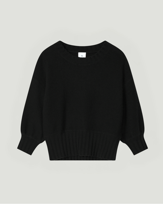 The Alva Sweater - Black - Front  - 100% Cashmere
