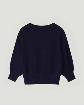 The Alva Sweater - Navy - Back - 100% Cashmere