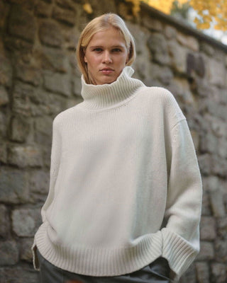 The High-Neck Oversized Berkshire Sweater - Nonchi Cashmere