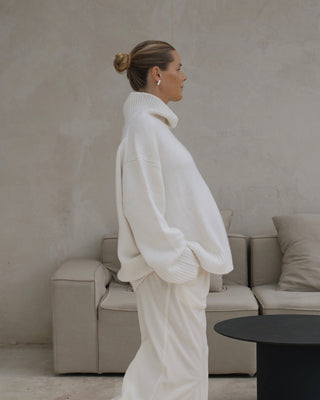 The High-Neck Oversized Berkshire Sweater - Nonchi Cashmere